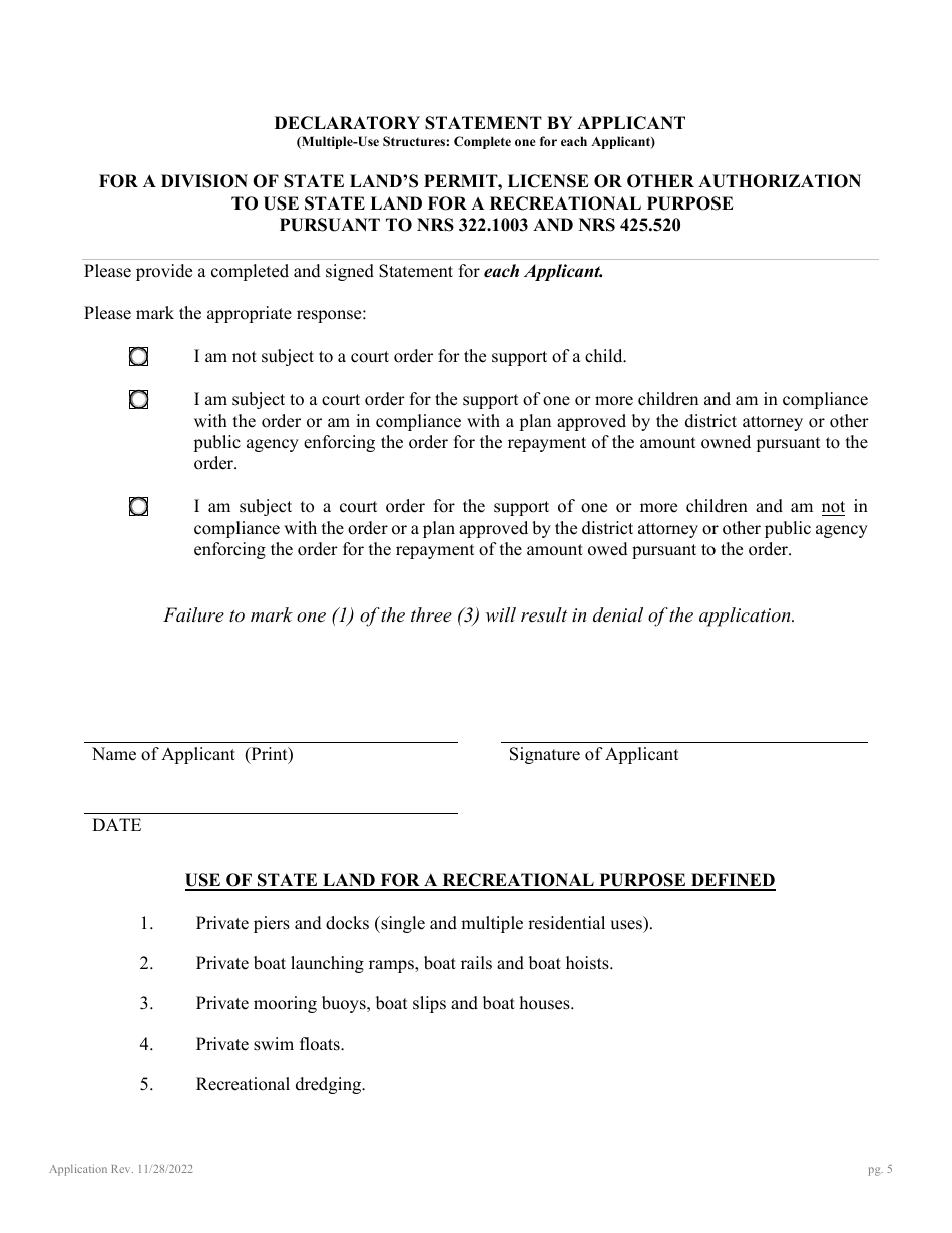 Application for Authorization to Use State-Owned Submerged Lands at Lake Tahoe - Nevada, Page 9