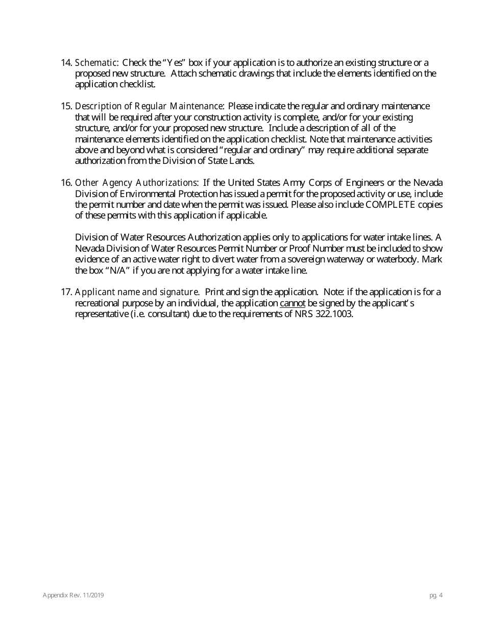 Application for Authorization to Use State-Owned Submerged Lands for Agriculture or Conservation - Nevada, Page 10