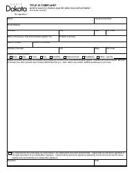 Document preview: Form SFN60460 Title VI Complaint - North Dakota