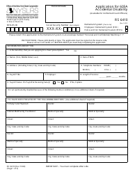 Form RS6410 Application for 605a Accidental Disability - New York