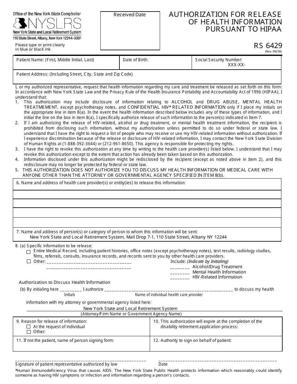 Form RS6340 - Fill Out, Sign Online and Download Fillable PDF, New York ...