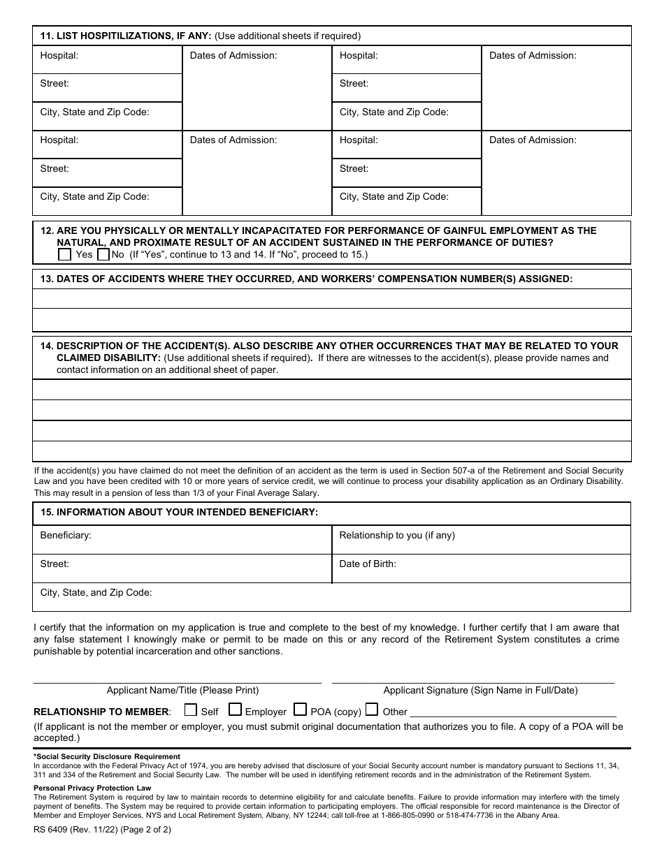 Form RS6409 - Fill Out, Sign Online and Download Fillable PDF, New York ...