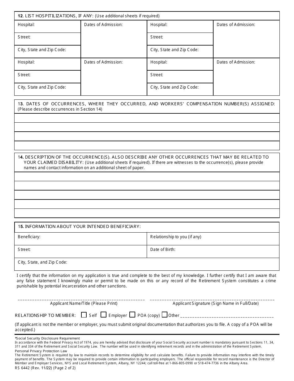 Form RS6442 - Fill Out, Sign Online And Download Fillable PDF, New York ...