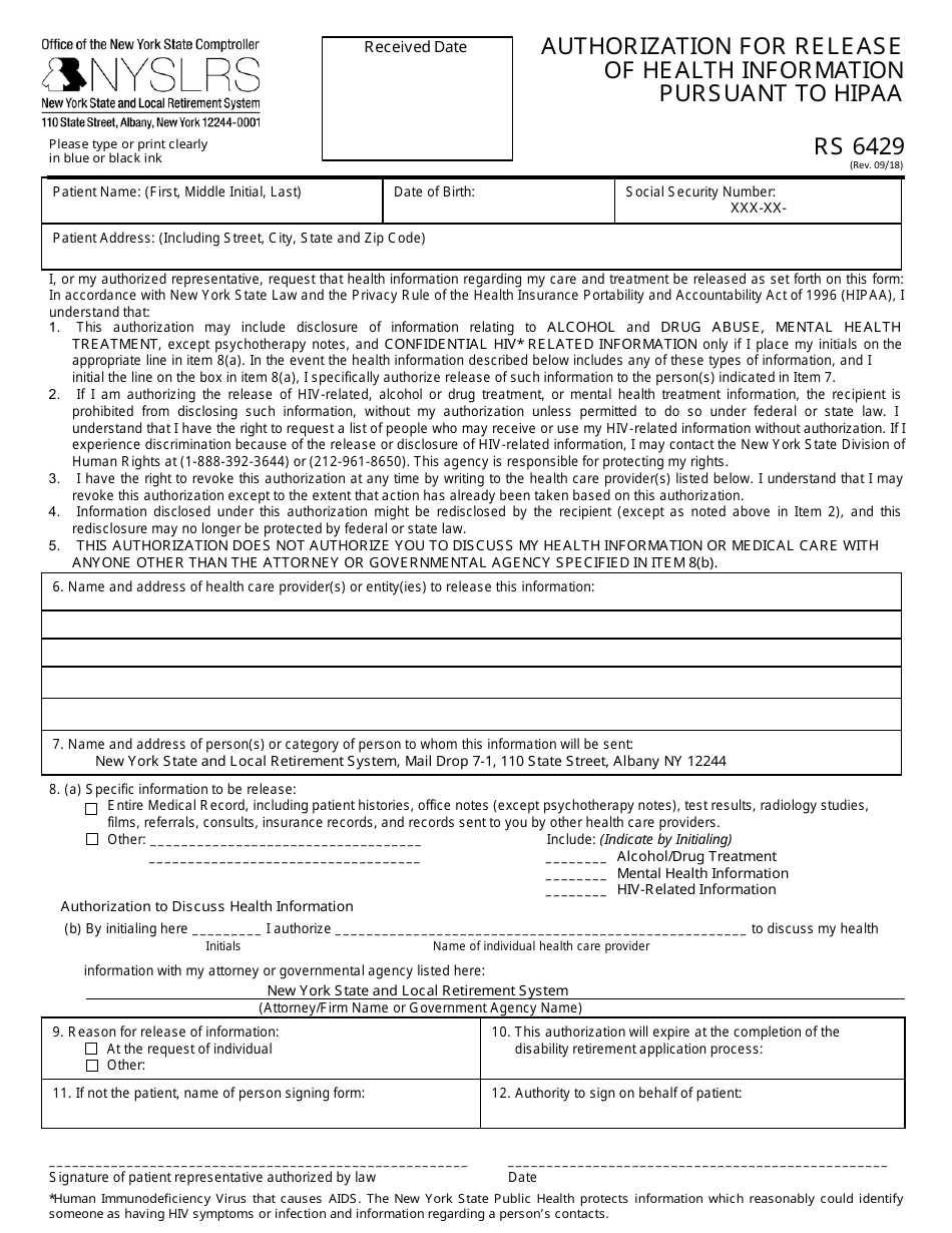 Form RS6047-B Application for Performance of Duty Disability Retirement - New York, Page 3