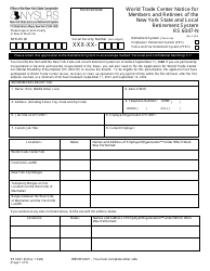 Form RS6047-N World Trade Center Notice for Members and Retirees of the New York State and Local Retirement System - New York