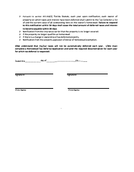 Affidavit for Homestead Tax Deferral Application - Broward County, Florida, Page 2