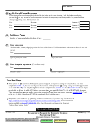 Form DV-120 Response to Request for Domestic Violence Restraining Order (Domestic Violence Prevention) - California, Page 7