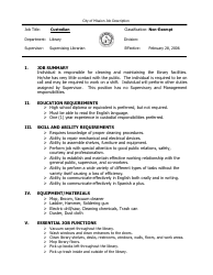Document preview: Job Description - Custodian - City of Mission, Texas