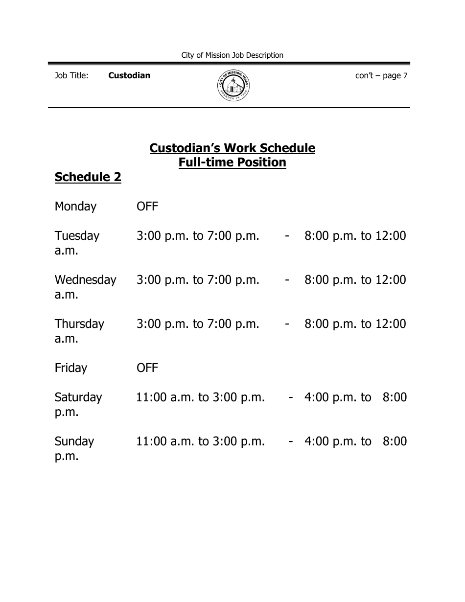 Job Description - Custodian - City of Mission, Texas, Page 7