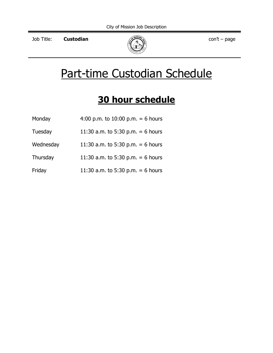 Job Description - Custodian - City of Mission, Texas, Page 9