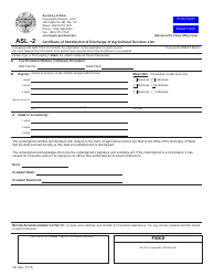 Document preview: Form ASL-2 (441) Certificate of Satisfaction of Discharge of Agricultural Services Lien - Oregon
