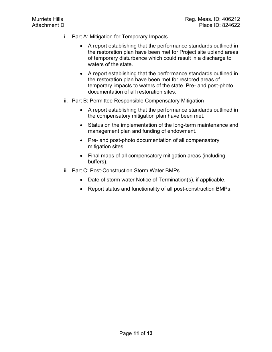 Attachment D Reporting and Notification Requirements - California, Page 11