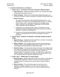 Attachment D Reporting and Notification Requirements - California, Page 12