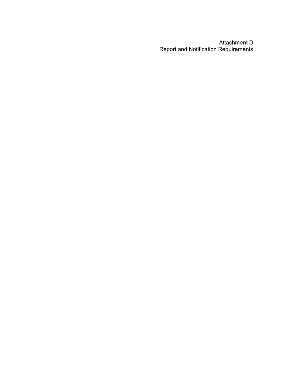 Attachment D Reporting and Notification Requirements - California, Page 1
