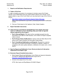 Attachment D Reporting and Notification Requirements - California, Page 3