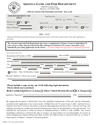 Document preview: Form 2728 Application for Pioneer License - Arizona