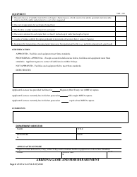 Form 2722-B Arizona Sport Falconry License Raptor Facilities and Equipment Inspection Form - Arizona, Page 2