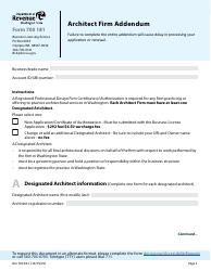 Document preview: Form BLS700 181 Architect Firm Addendum - Washington