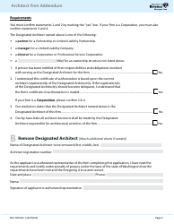 Form BLS700 181 Architect Firm Addendum - Washington, Page 2