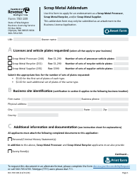 Document preview: Form BLS700 183 Scrap Metal Addendum - Washington