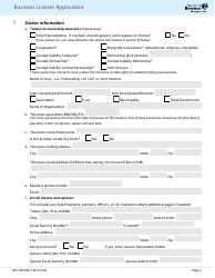 Form BLS700 028 Business License Application - Washington, Page 3