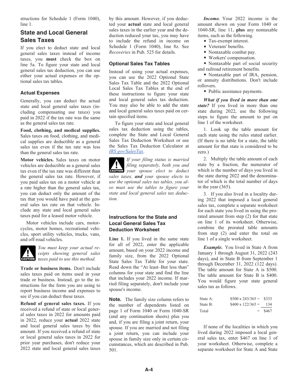 Instructions for IRS Form 1040 Schedule A Itemized Deductions, Page 4