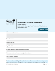 Document preview: Form REV64 0022 Open Space Taxation Agreement - Washington