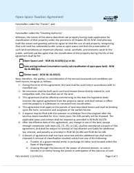 Form REV64 0022 Open Space Taxation Agreement - Washington, Page 2