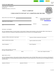 Form TR-100 Trust Company Consolidated Report of Condition and Income - Missouri