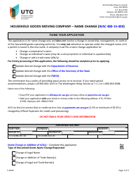 Document preview: Household Goods Moving Company Name Change - Washington