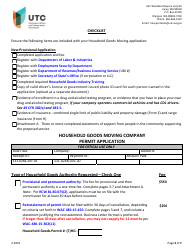 Household Goods Moving Company Permit Application - Washington, Page 2