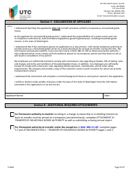 Household Goods Moving Company Transfer Application - Washington, Page 7