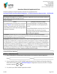 Hazardous Materials Supplemental Form - Washington