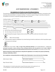 Document preview: Attachment C Joint Application for Transfer or Lease of Certificated Authority - Washington