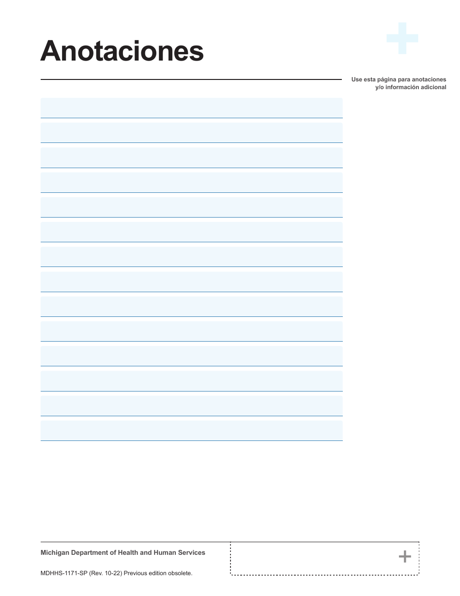 Formulario MDHHS-1171-SP Solicitud De Asistencia - Michigan (Spanish), Page 10