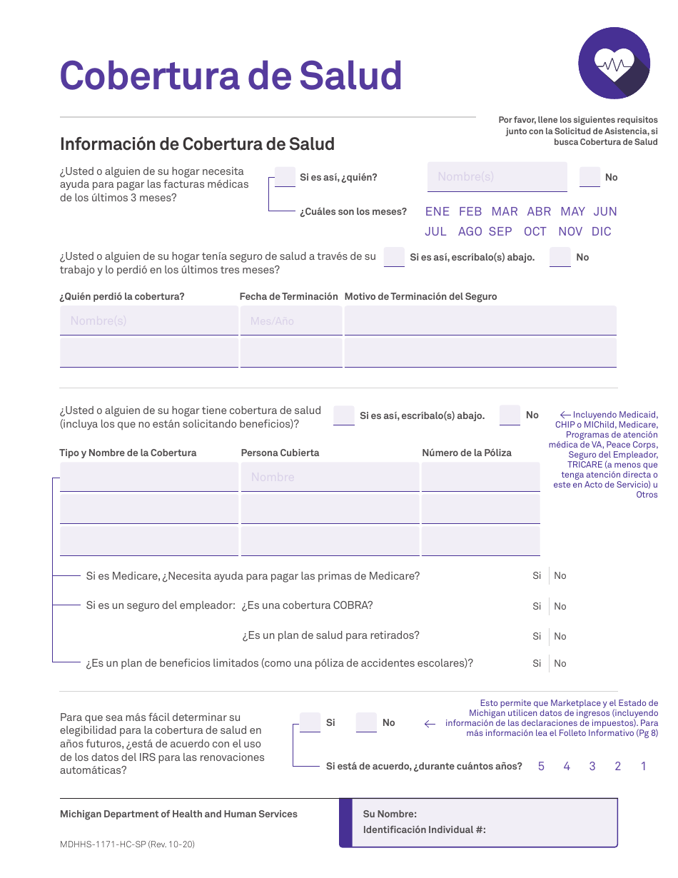 Formulario MDHHS-1171-SP Solicitud De Asistencia - Michigan (Spanish), Page 15