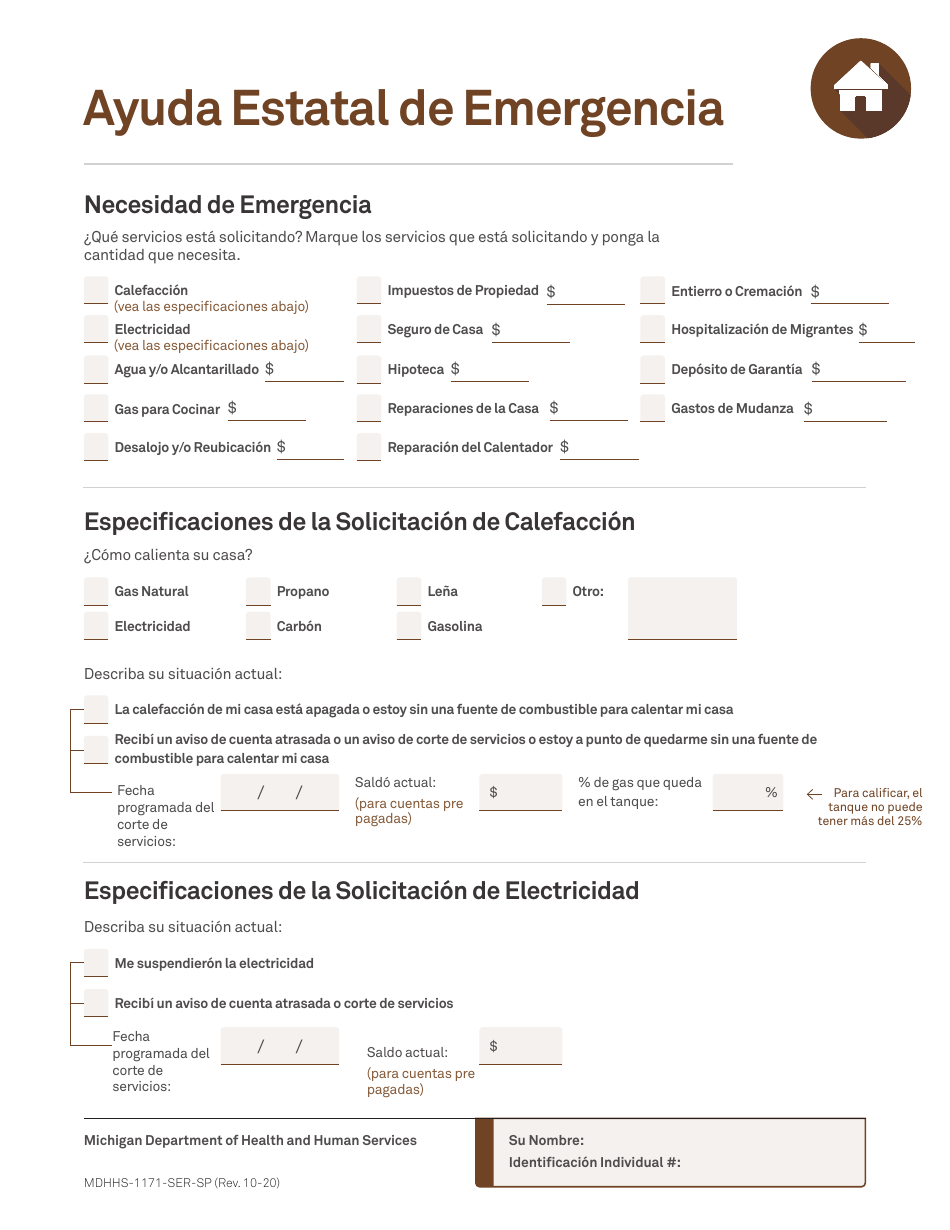 Formulario MDHHS-1171-SP Solicitud De Asistencia - Michigan (Spanish), Page 20