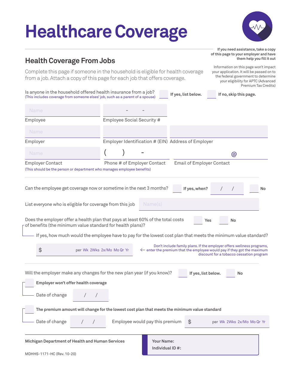 Form MDHHS-1171 Assistance Application - Michigan, Page 14