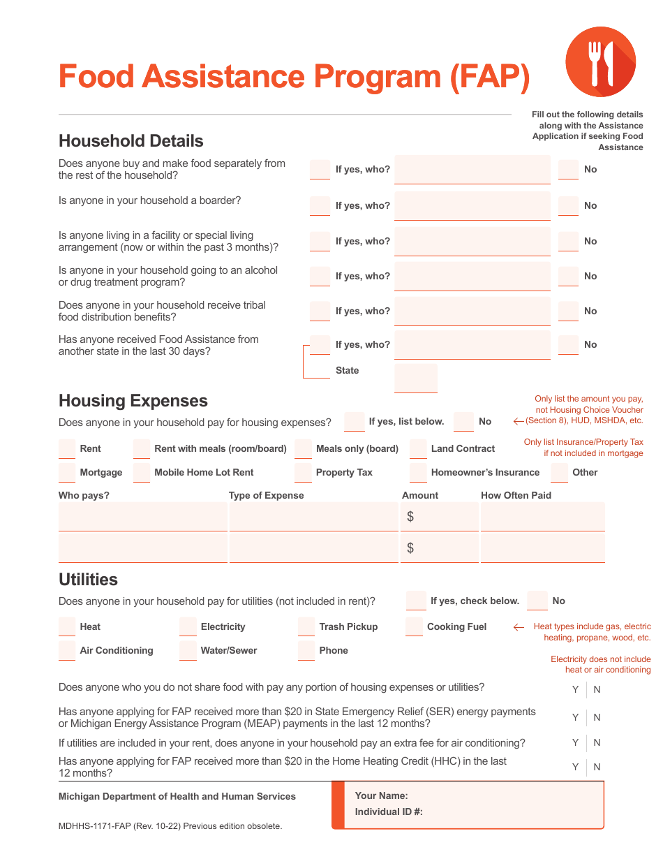 Form MDHHS-1171 Assistance Application - Michigan, Page 15