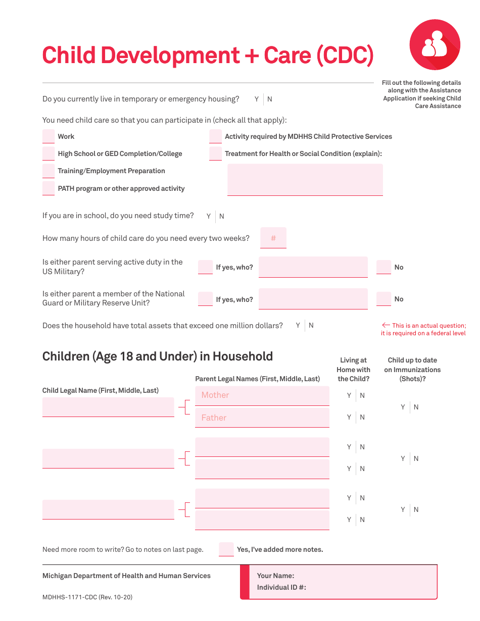 Form MDHHS1171 Download Fillable PDF or Fill Online Assistance