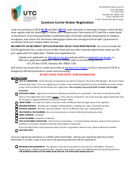 Document preview: Common Carrier Broker Registration Application - Washington