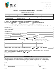 Common Carrier Broker Registration Application - Washington, Page 2