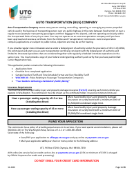 Document preview: Auto Transportation Authority Application - Washington
