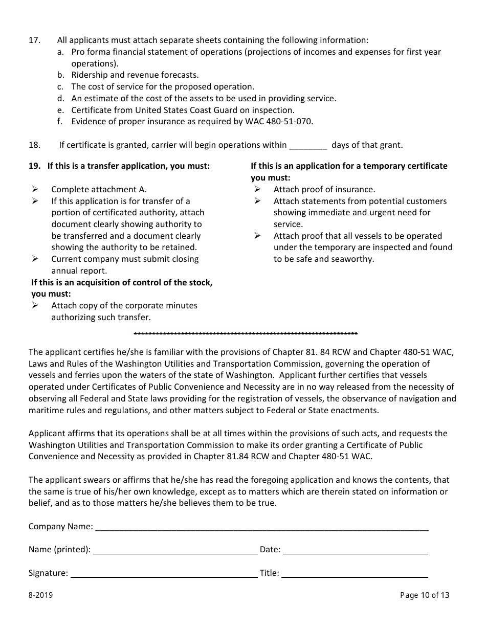 Commercial Ferry Application - Washington, Page 10