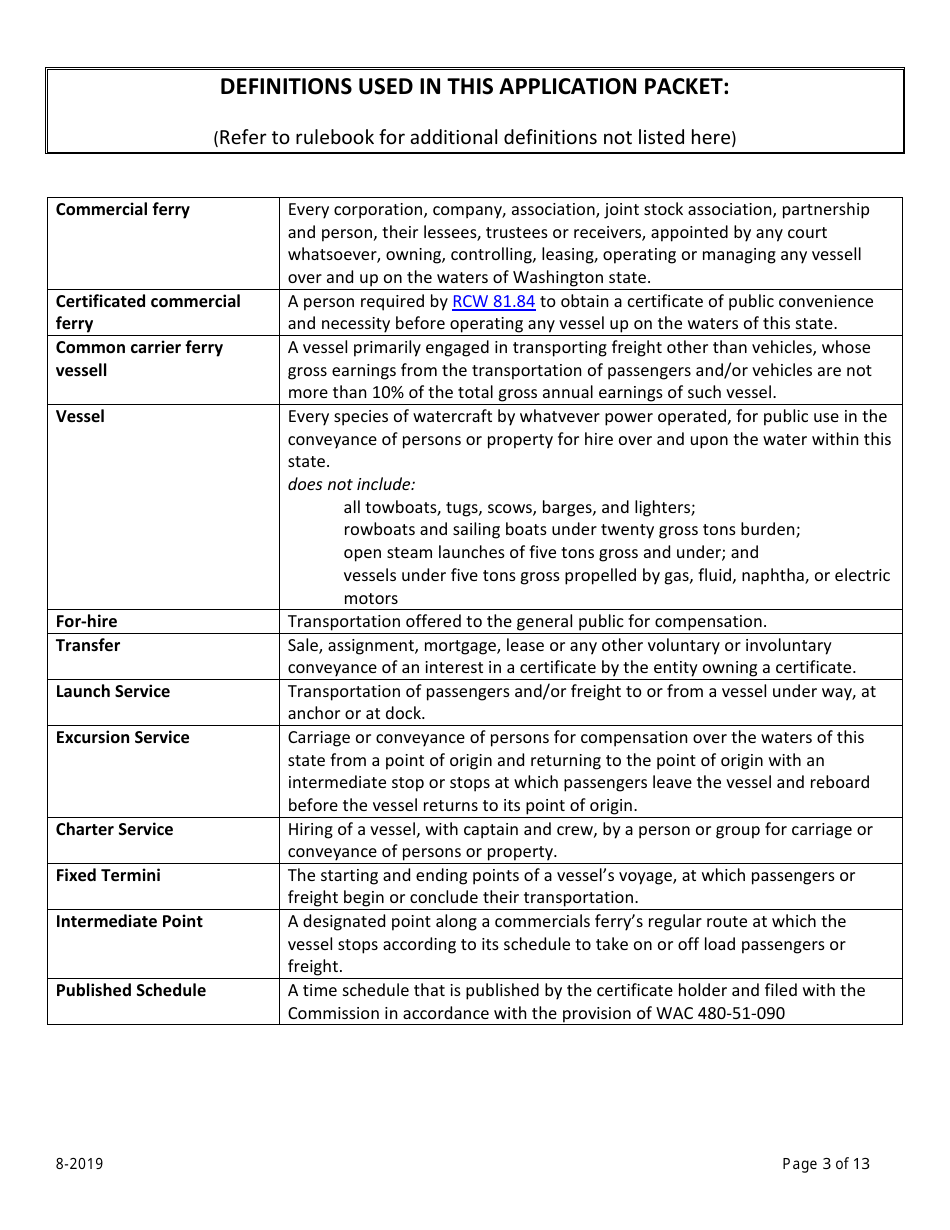 Commercial Ferry Application - Washington, Page 3