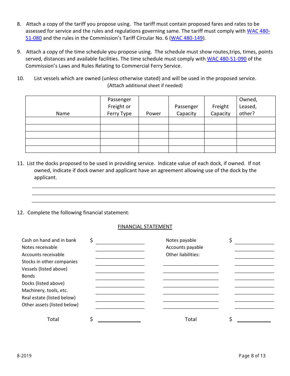 Commercial Ferry Application - Washington, Page 8