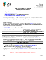 Solid Waste Collection Company Certificate Application - Washington