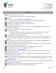Solid Waste Collection Company Certificate Application - Washington, Page 2