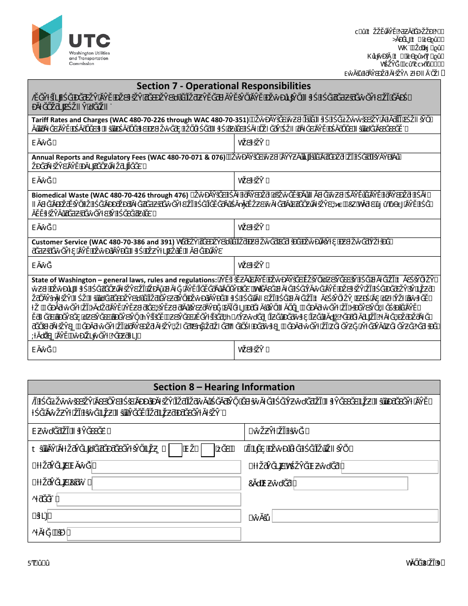 Solid Waste Collection Company Certificate Application - Washington, Page 8