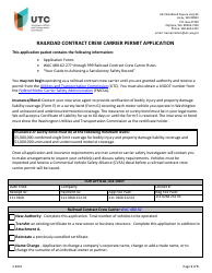 Railroad Contract Crew Carrier Permit Application - Washington